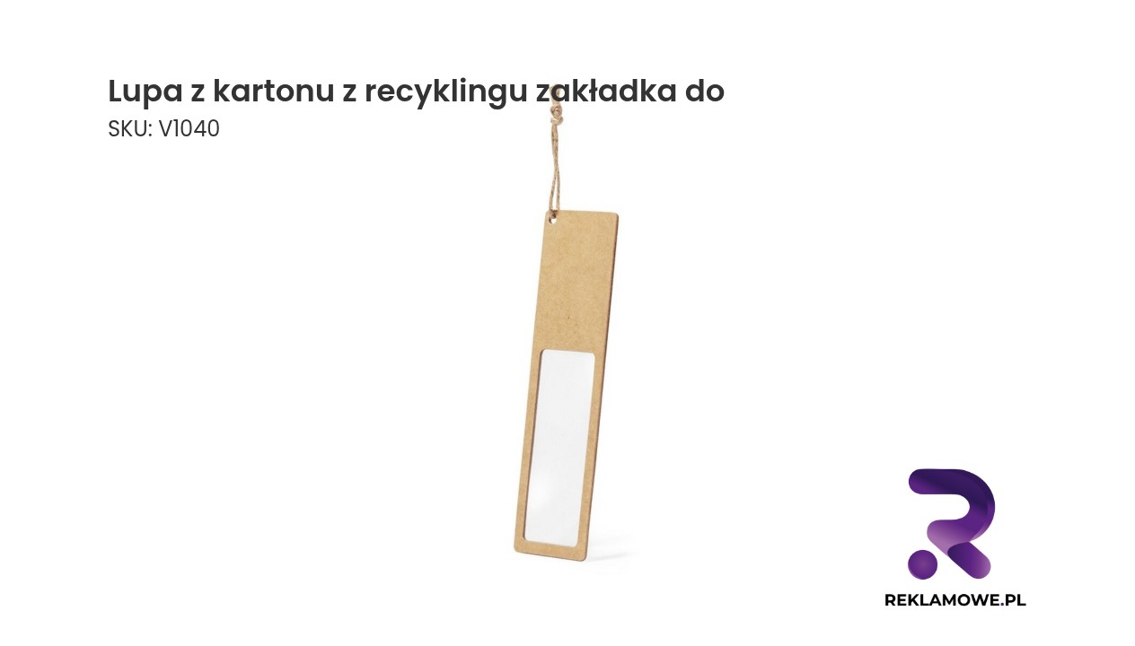 Lupa wykonana z recyklingowanego kartonu używana jako zakładka do książek